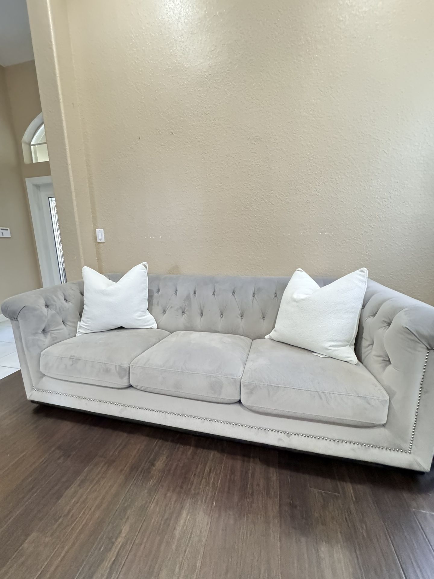 Modern Grey Velvet Couch