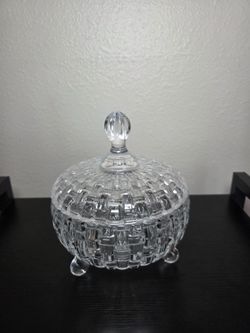 Delicate Glass Jar and Glass Tray