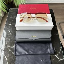 Cartier Brown Gold Big C Sunglasses 