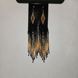 Homemade Seedling Glass Beads Dangling Earrings 