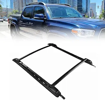 Roof Rack Cross Bars for 2005-2023 Toyota Tacoma Double Cab Crew Cab Aluminum Rail Cross Bar for Cargo Canoe Bike Kayak Snowboard Rooftop Cargo Carrie