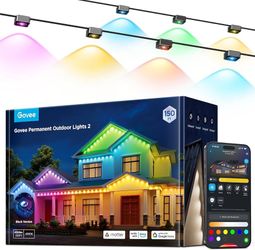 Govee Permanent Outdoor Lights 2, 150ft RGBIC Outdoor Lights with 100 Modes 16 Million Colors, IP67 Waterproof for Outdoor, Roof, Eave, Patio, Deck, P