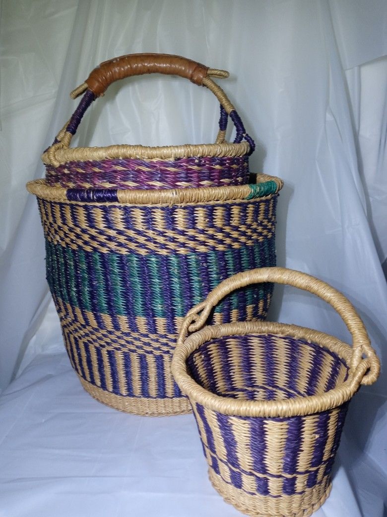 African Bulga Baskets - 3 Set