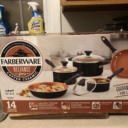 14 Piece Farberware Copper Cooking Set 