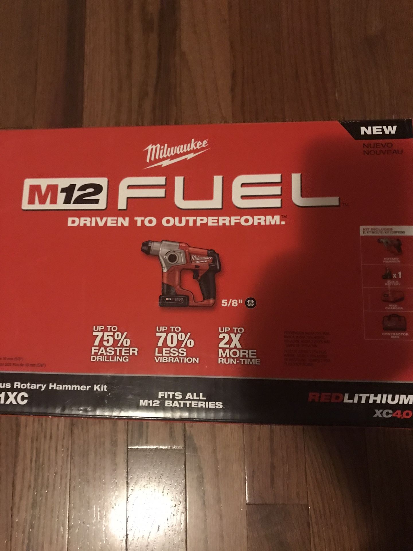 Milwaukee Fuel M12 5/8”SDS Plus Rotary Hammer Kit Battery &charger included in tool bag