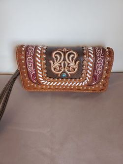 Brown Western Clutch Wallet