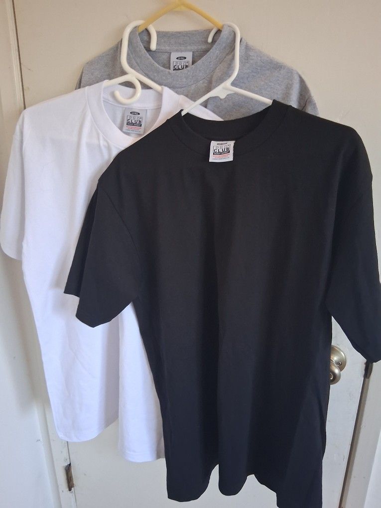 PRO CLUB WHITE 6 BLACK 6 GRAY 6 TOTAL 18 PC MAN'S COMFORT SHIRT SLEEVE T SHIRT SIZE L TALL ( BRAND NEW PRICE IS LOWEST )