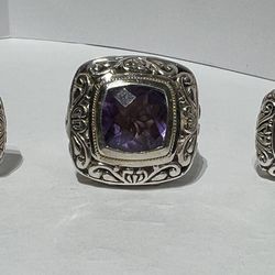 Eleganza Designer Earrings Set & Ring Size 9 