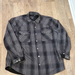 Harley Davidson Denim flannel button Up Jacket Size XXL 