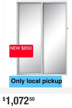 🌺 Contractors Wardrobe 72 in. x 96 in. Concord White Aluminum Frame Mirrored Interior Sliding Closet Door #0874
