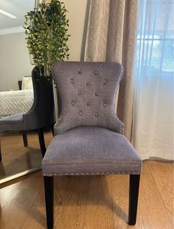 Gray upholstered chair