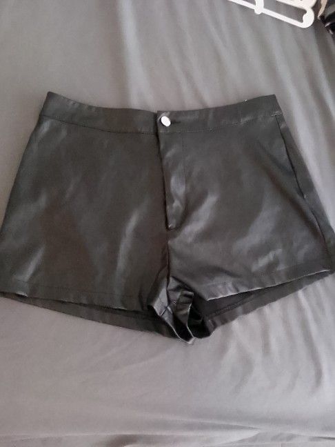 Black Leather Shorts