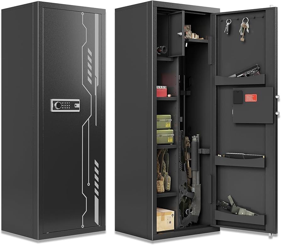 KAER 8-12 Gun Safe, Multi-Function Gun Safe for Rifles and Pistols, Gun Cabinet, Large Gun Safe for Home Rifles and Shotguns, Rifle Safe, Electronic G