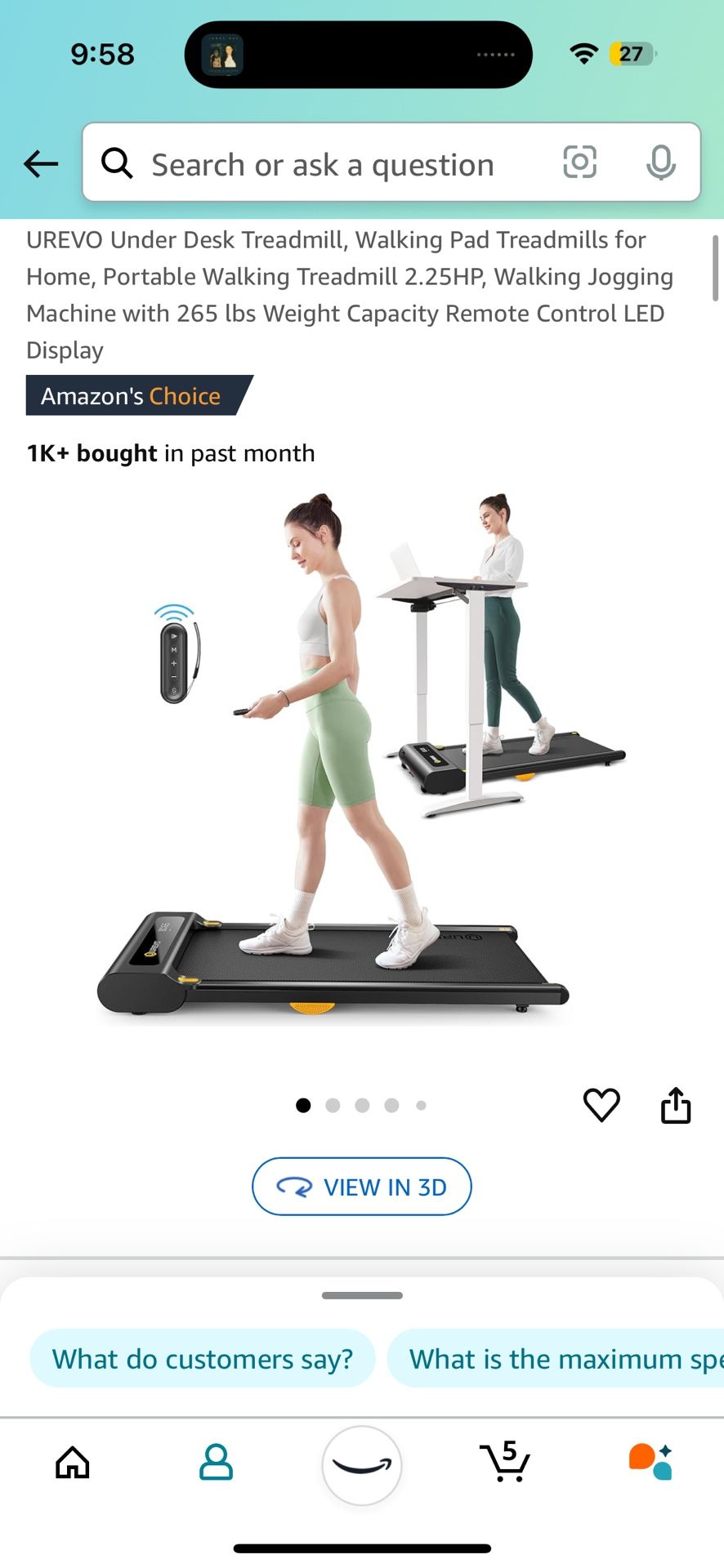 Walking Treadmill - Under desk