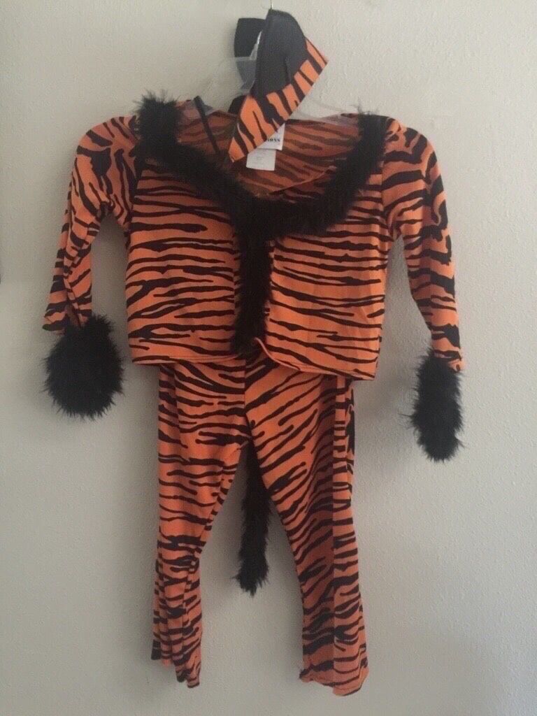 Child Tiger Cat Costume Fits Size 2-4 yo Halloween