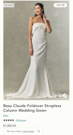 Besa Claude Foldover Strapless Column Wedding Gown