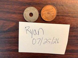 Antique Palestine coins,  1934 and 1945