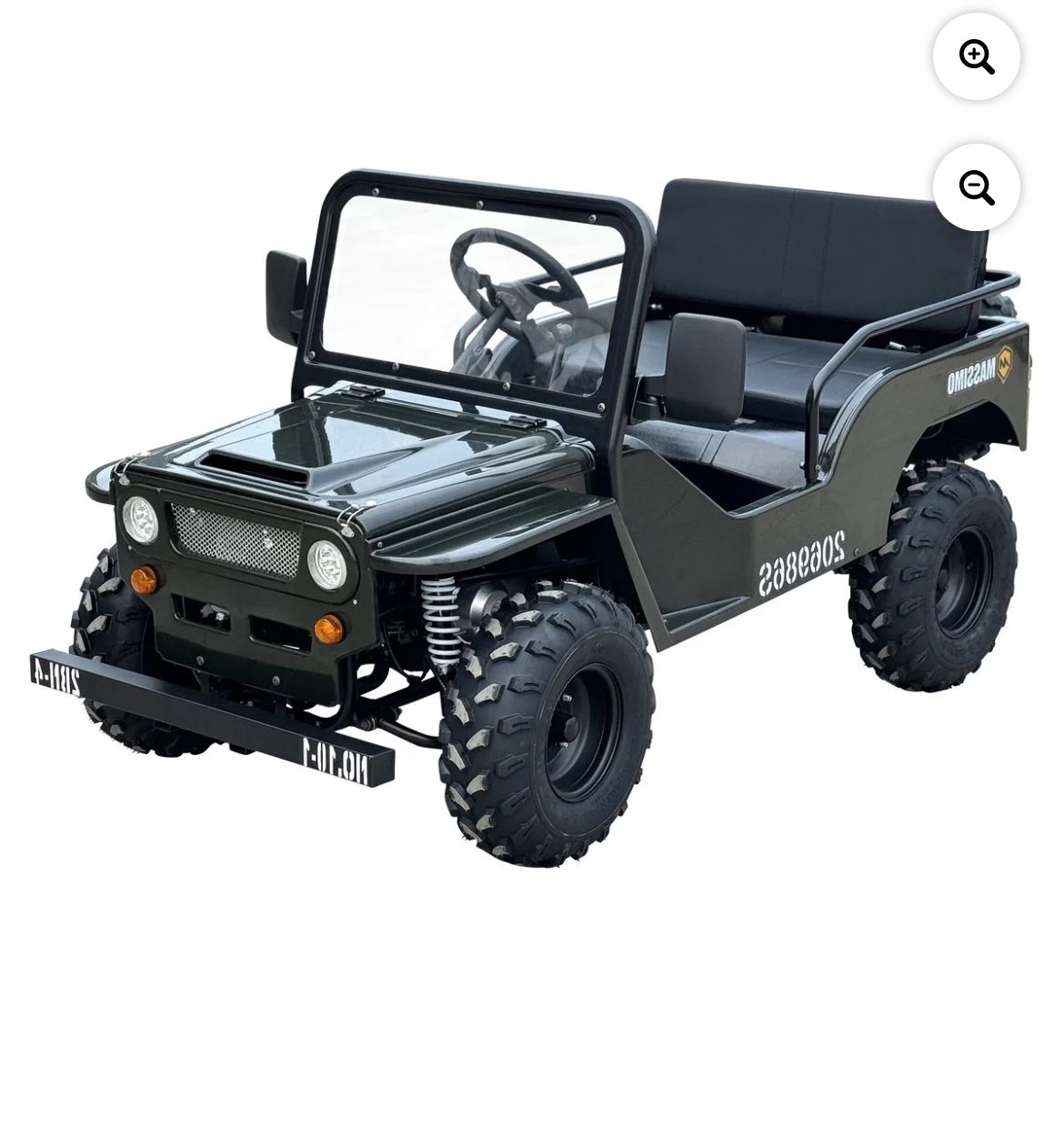 Massimo Mini Jeep 125cc 9HP, 2WD, 4 Stroke Automatic Go Cart - Green