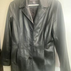 Rockport Women's Genuine Black Leather Blazer Jacket Size Medium