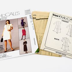 McCall's Sewing Pattern UnCut 9007 Woman's Day 2 Hour Dress Sizes 12 14 16 90s