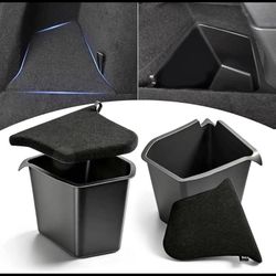 2 PCS Trunk Storage Bins Fit for Tesla Model Y 2022-2023 (Not fit 2024-2025 Models / 7-Seat/Juniper)