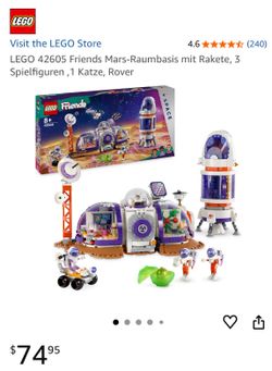 LEGO 42605 Friends Mars-Raumbasis mit Rakete, 3 Spielfiguren ,1 Katze, Rover