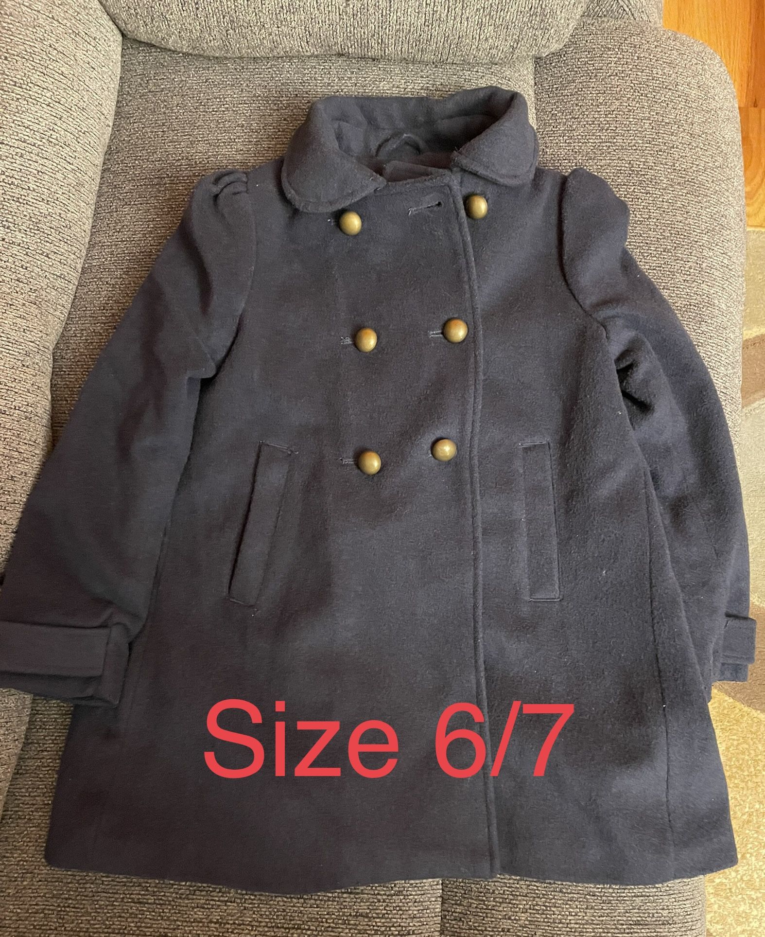 Navy Blue Jacket Size 6-7 Girls Kids H&M