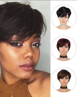 Short human hair wig Brazilian wig