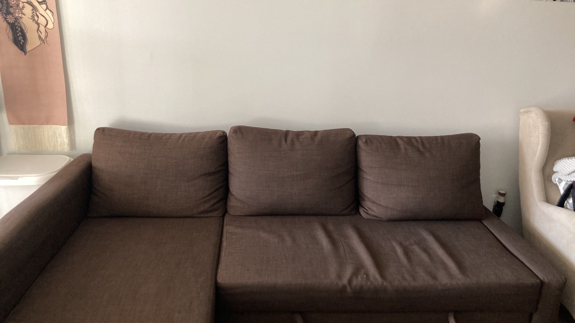 Brown Ikea Friheten Couch / Sofa / Pull-out Bed