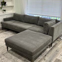 West Elm Couch With Ottoman 