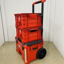 Milwaukee Packout Rolling Box And 2 Crates