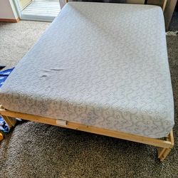 Full size wooden bed frame