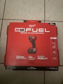MILWAUKEEM18 FUEL 18V Lithium-Ion Brushless Cordless 3/8 in. Mid-Torque Impact Wrench with Friction Ring Kit, Resistant Batteries