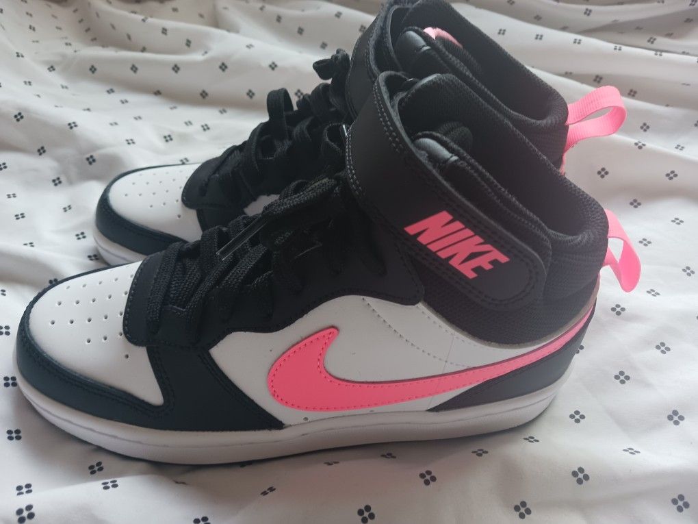 girls' nike  court borough mid 2 sneakers