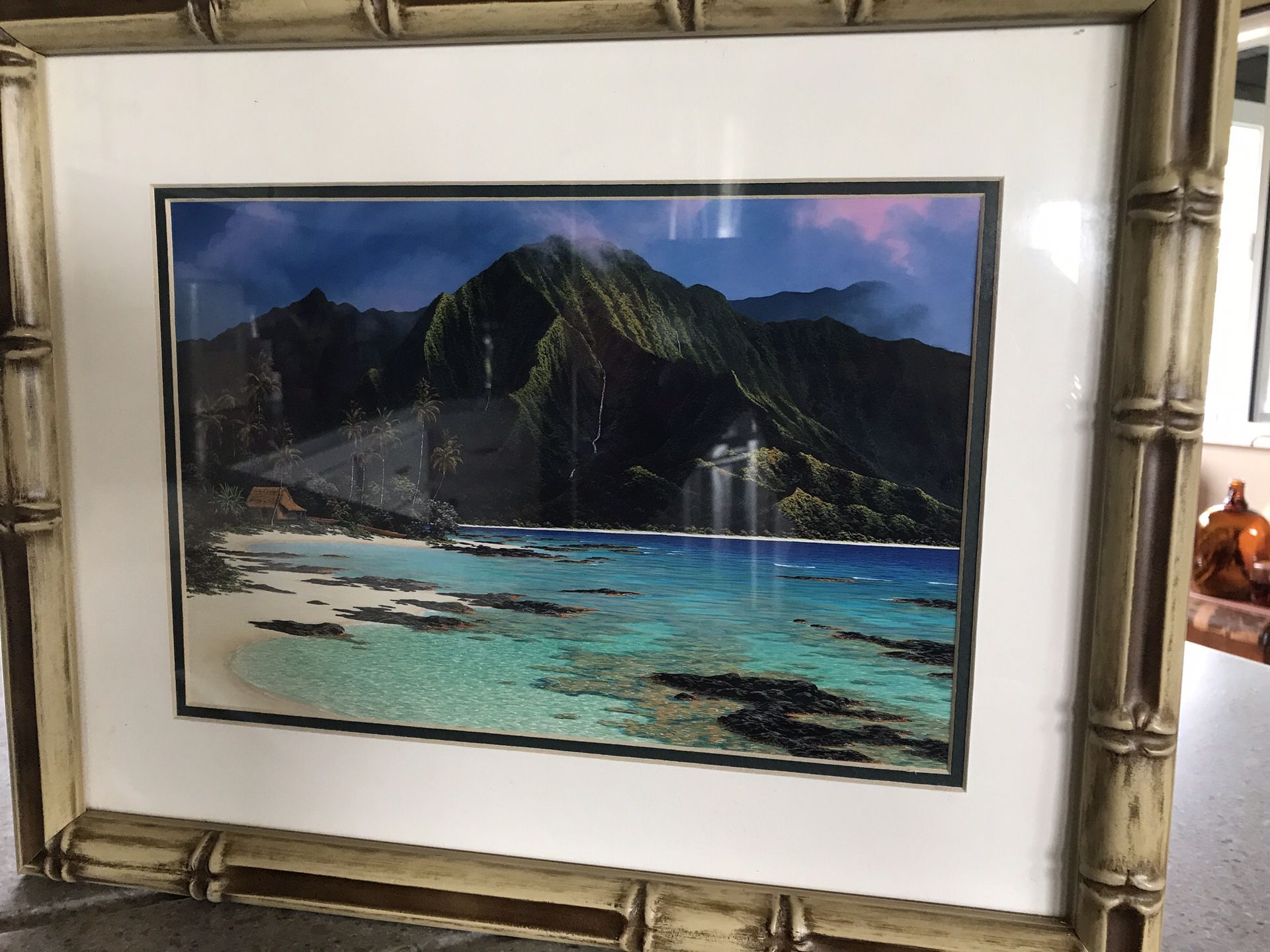 Harry Wishards two paintings framed