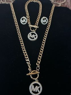 MK Gold plated Chain Jewelry Set