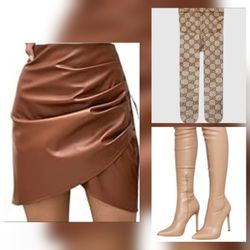 New Faux Leather Skirt Trio Size S/M