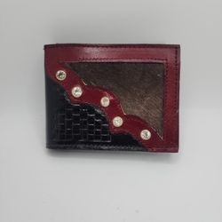 Western Tooled Mexican Leather Bi-Fold Wallet