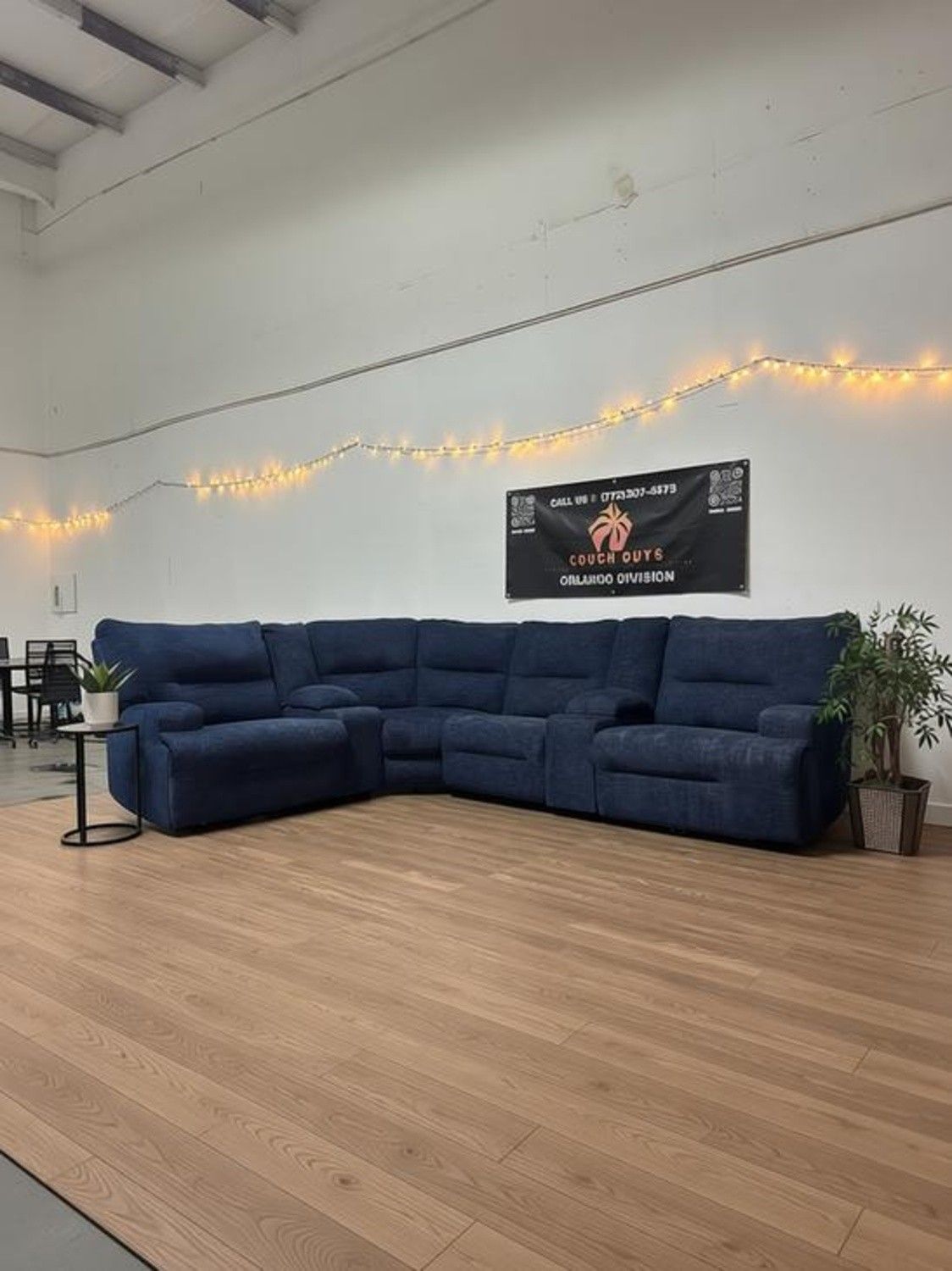 Blue Ashley Furniture Electric Reclining Sectional, Free Delivery
