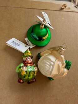 Three Irish radko Christmas ornaments