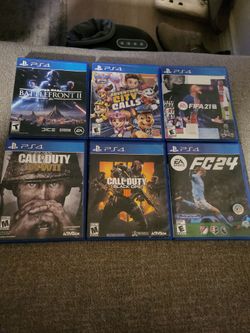 PS4 Video games. Call of Duty Black ops / WW2 star wars battlefront 2 fifa 21 fc24 paw patrol adventure city calls