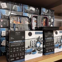 🍳💙 Venus 16-Piece Nonstick Aluminum Cookware Set – Navy – Brand New in Box! 💙🍳