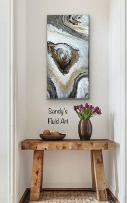 Fluid Art Original Painting, 15x30x1.5