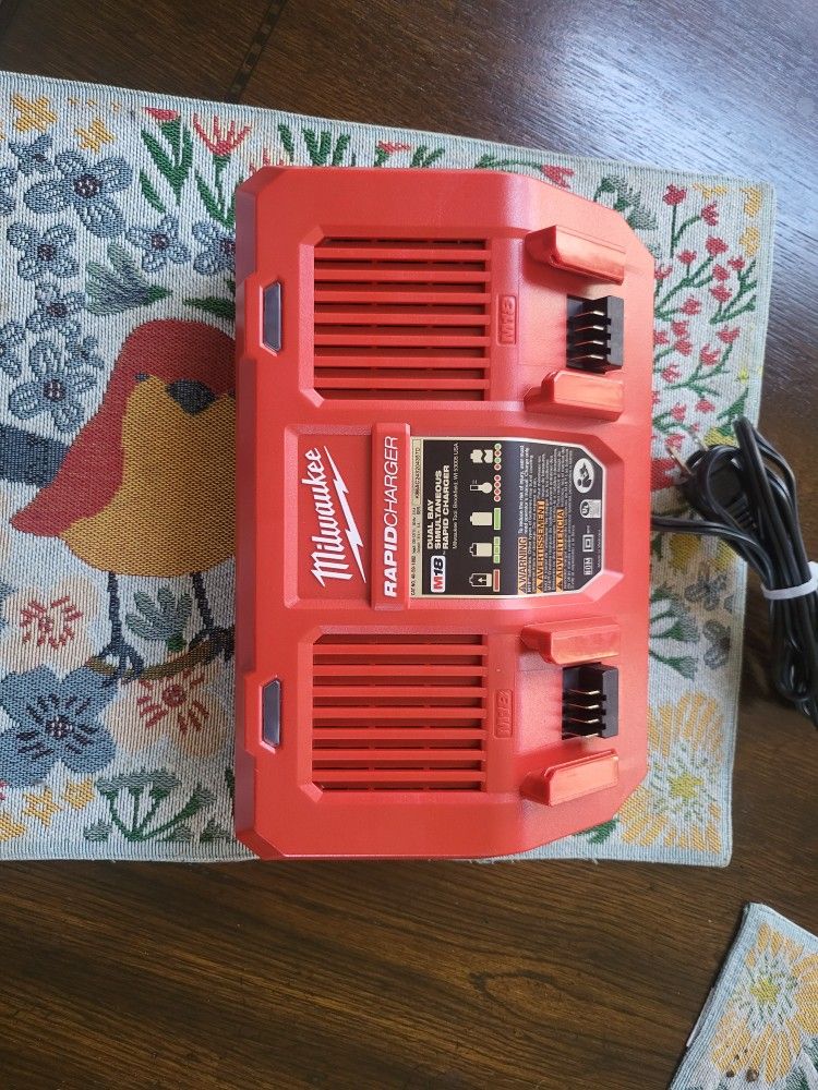 Milwaukee M18 18-Volt Lithium-Ion Dual Bay Rapid Battery Charger(Firm on price)