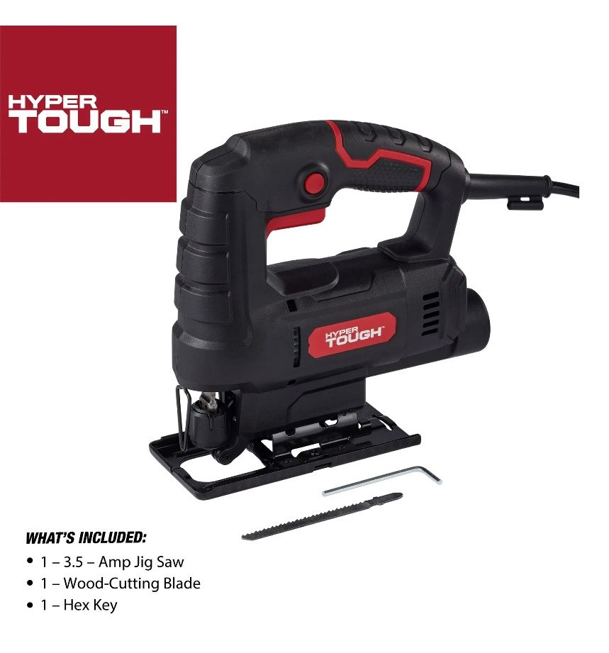 Used Hyper Tough 3.5-Amp Corded Jig Saw, Eelectric, 120 Volt, 44002