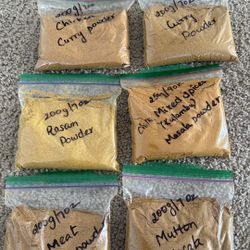 Home made Masala Powders - 7 Types (each 3$)