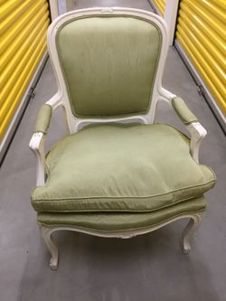 Lovely Authentic French Chair (Down-filled) Rocco Chair; French Louis XV