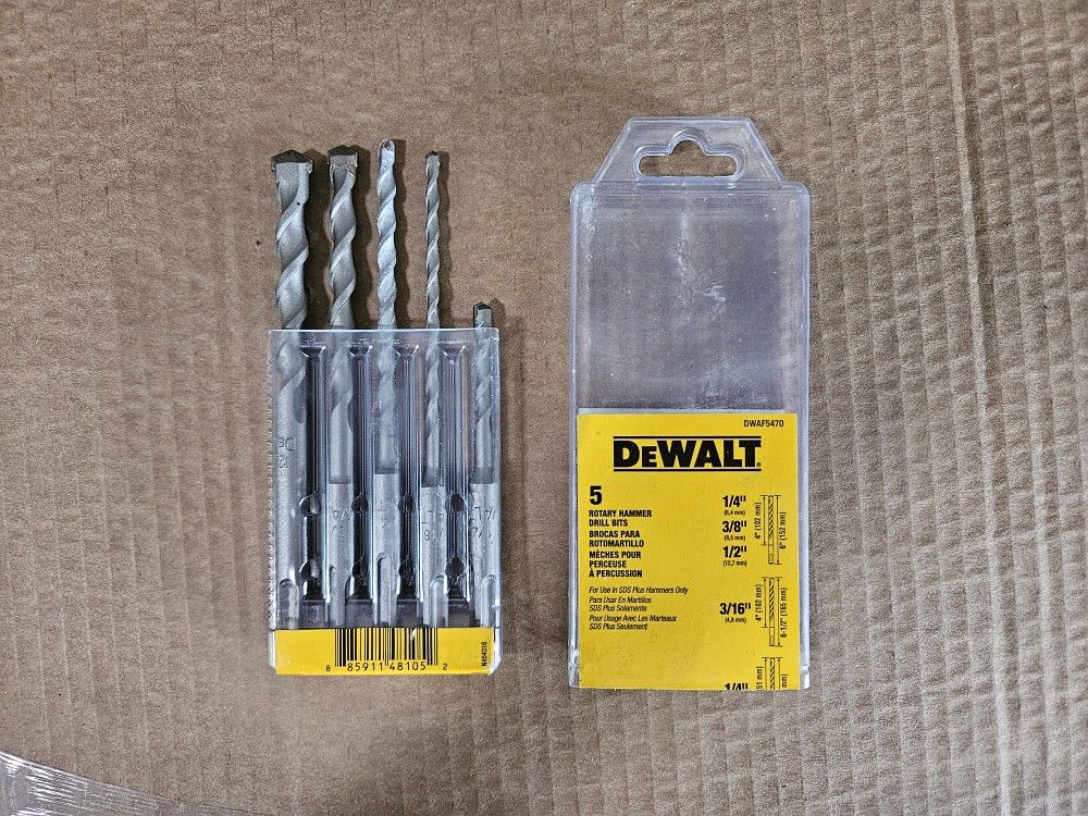 DeWalt 5pc SDS Plus Rotary Hammer Drill Bits