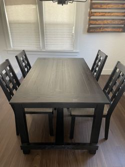 Mints Real Wood Black dining table 