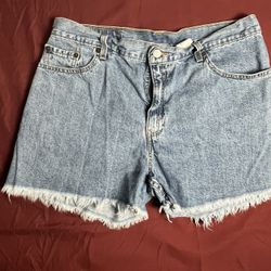 Ladies Vintage Levi's 555 Guy Fit Mom Shorts size 14 High Waist 10.5 Inseam